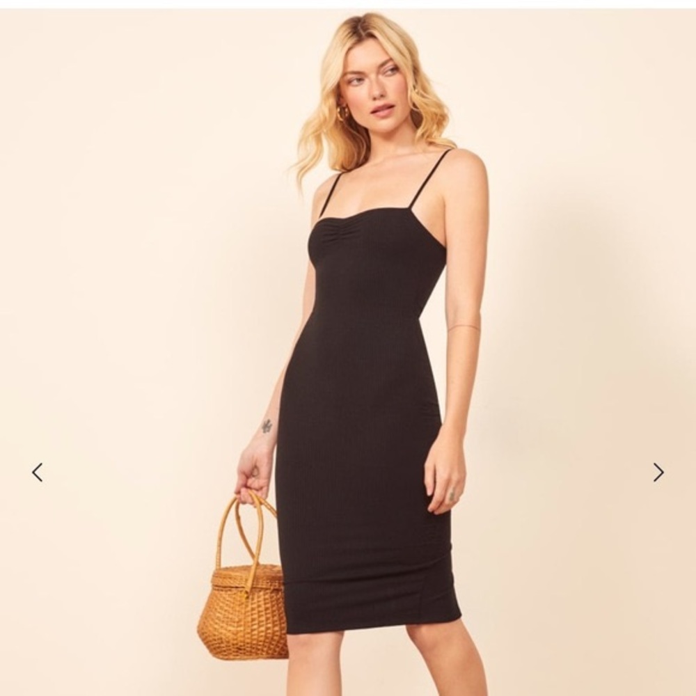 Reformation Mena Bodycon dress black
